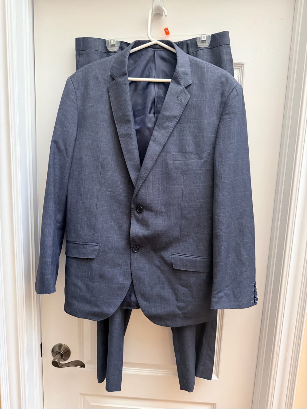 EMPORIO COLLEZIONI 100% Wool Italian Made In Italy Navy Blue Matching Suit SZ 58